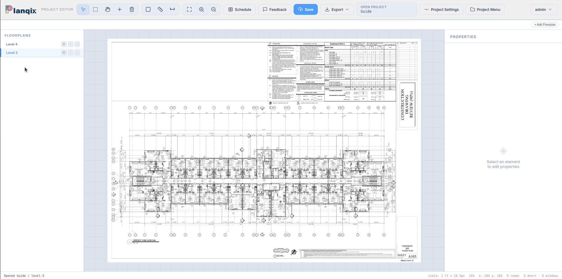 Floor plan image loaded and ready in the Planqix editor